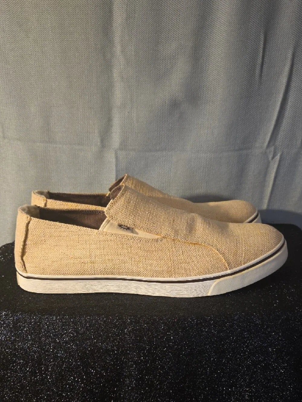 UGG Men’s Slip-On Canvas Loafers — Beige Tan